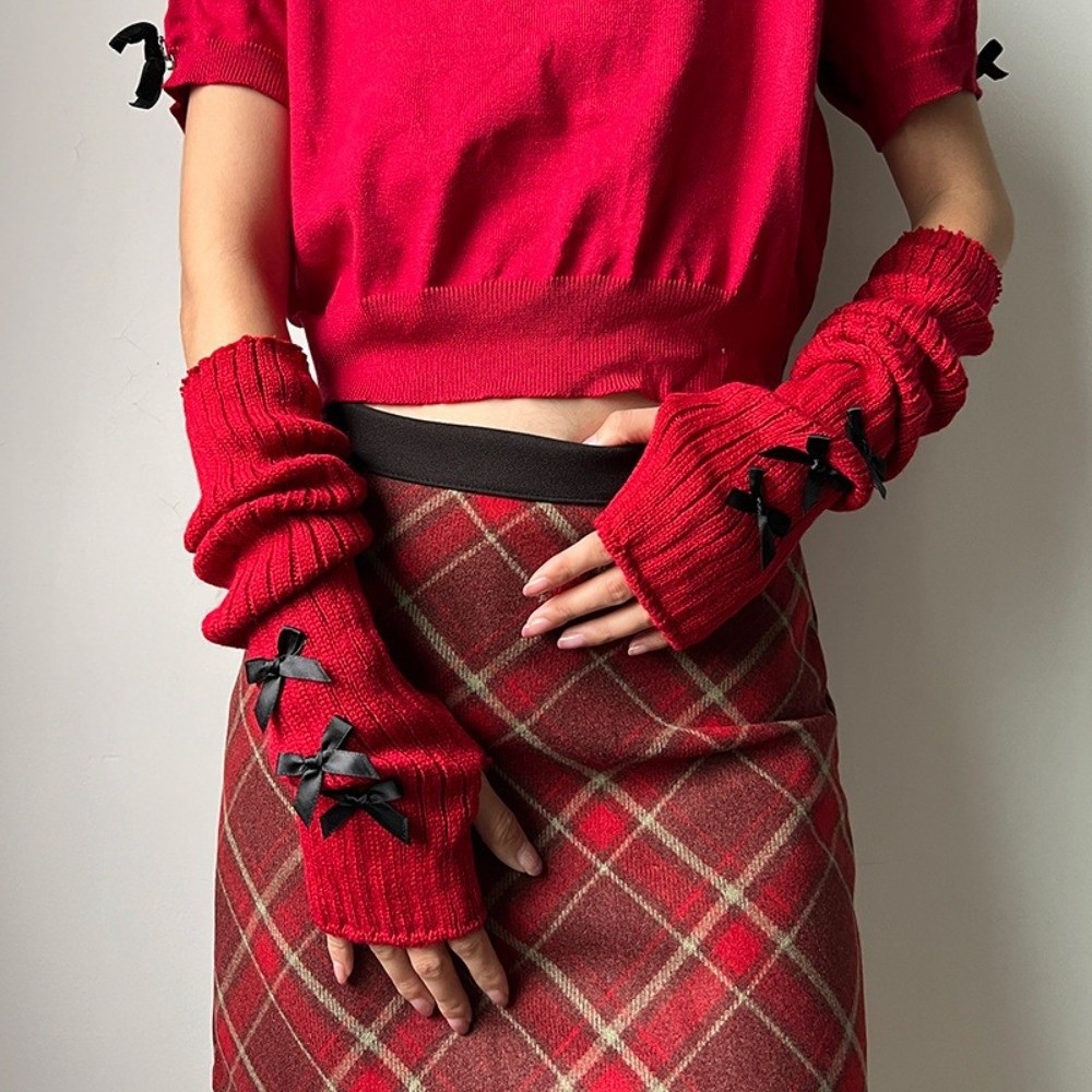 Preppy Slouchy Bow Knitted Arm - Fingerless Glove Knit review and price