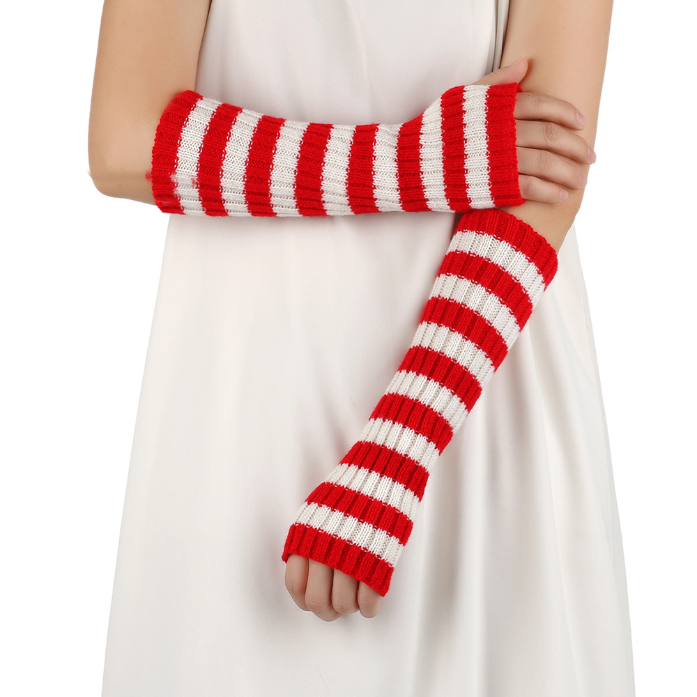 Y2K Striped Fingerless Arm War - Fingerless Glove Knit review and price