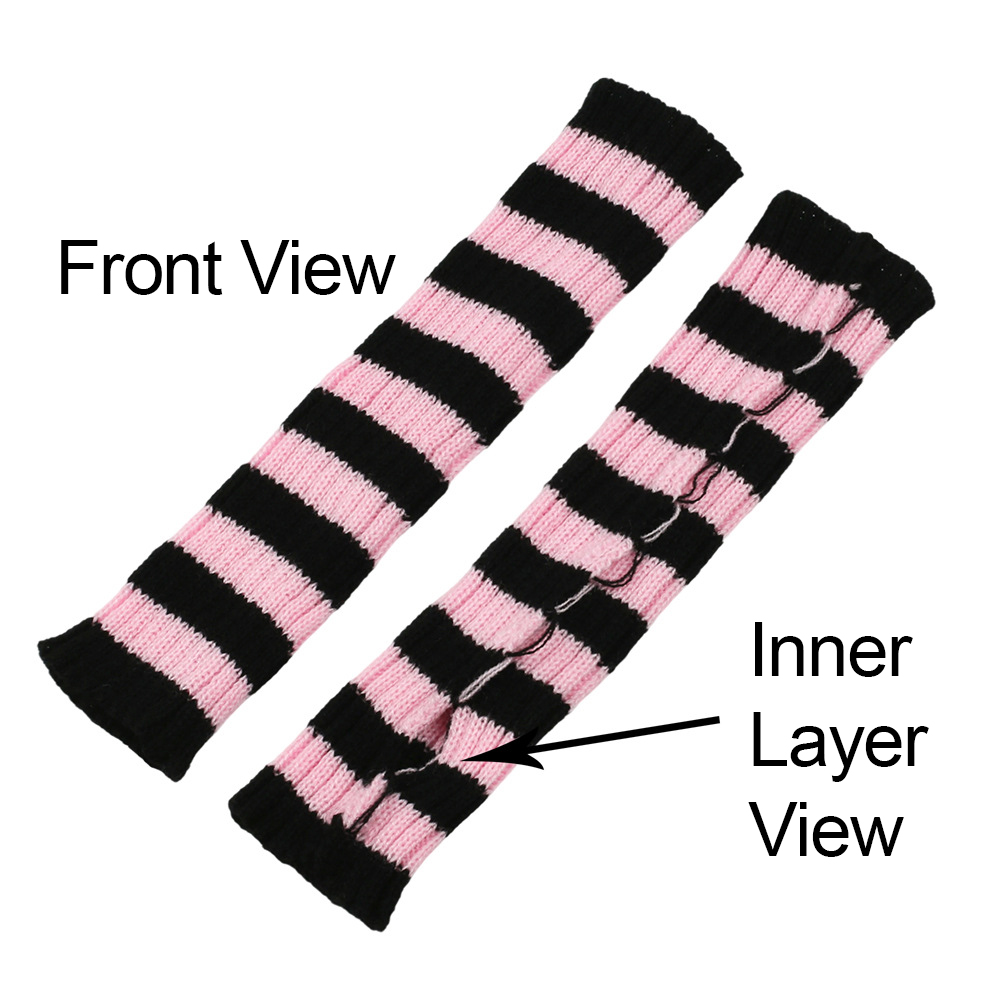 Y2K Striped Fingerless Arm War - Fingerless Glove Knit review and price